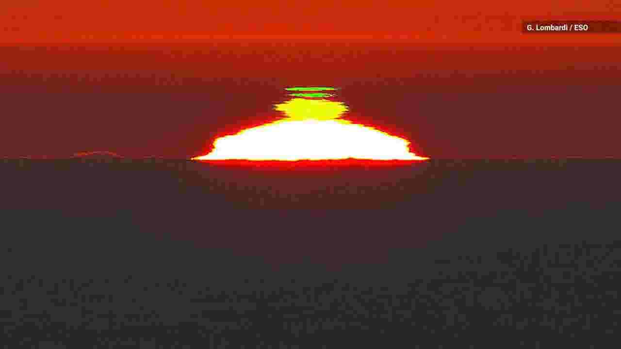 What causes rare 'green flash' during sunsets?