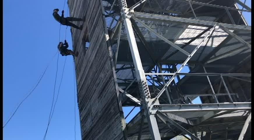 Leon County SWAT team demonstrates shooting and rappelling skills