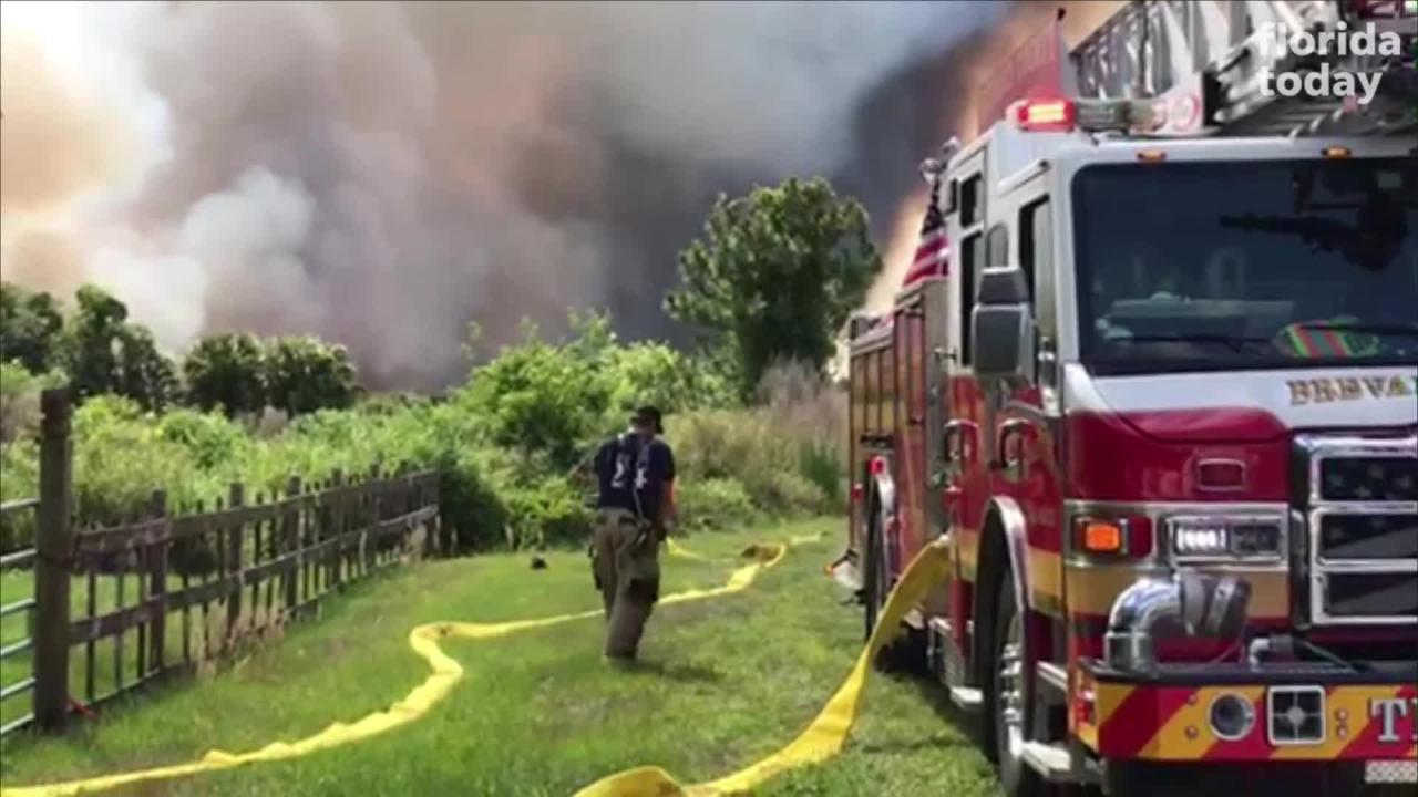 Firefighters battle fast-moving brush fire in Port St. John
