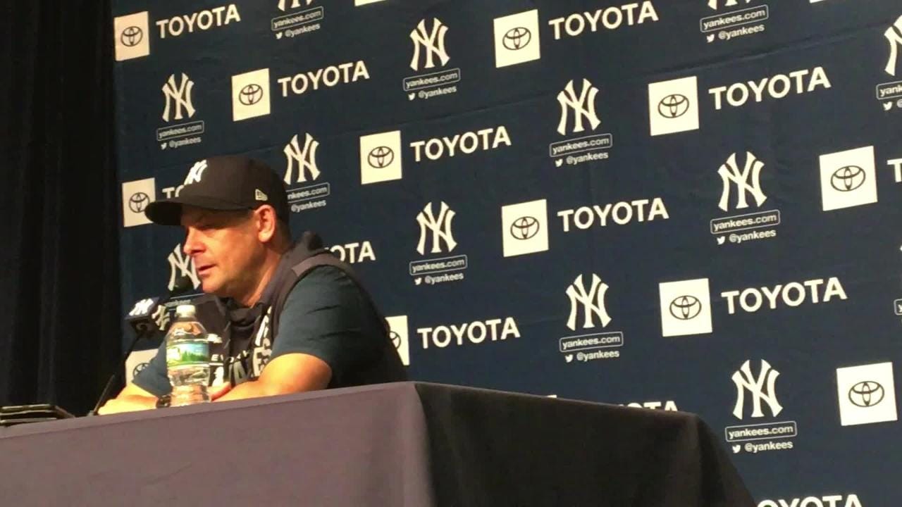 Aaron Boone on the #Yankees' decision to send down Clint Frazier: “Clint is  ready to be an impact player in this game. There's no doubt in…