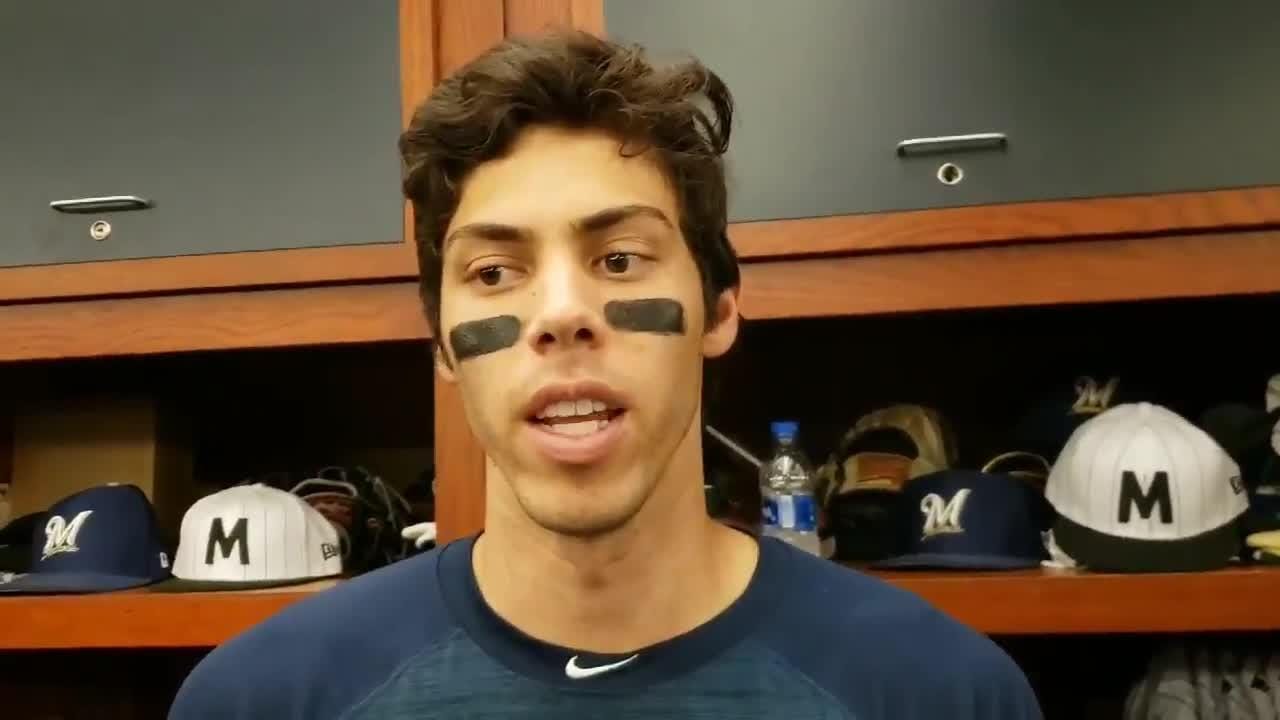 Christian Yelich talks about Freddy Peralta setting the tone in