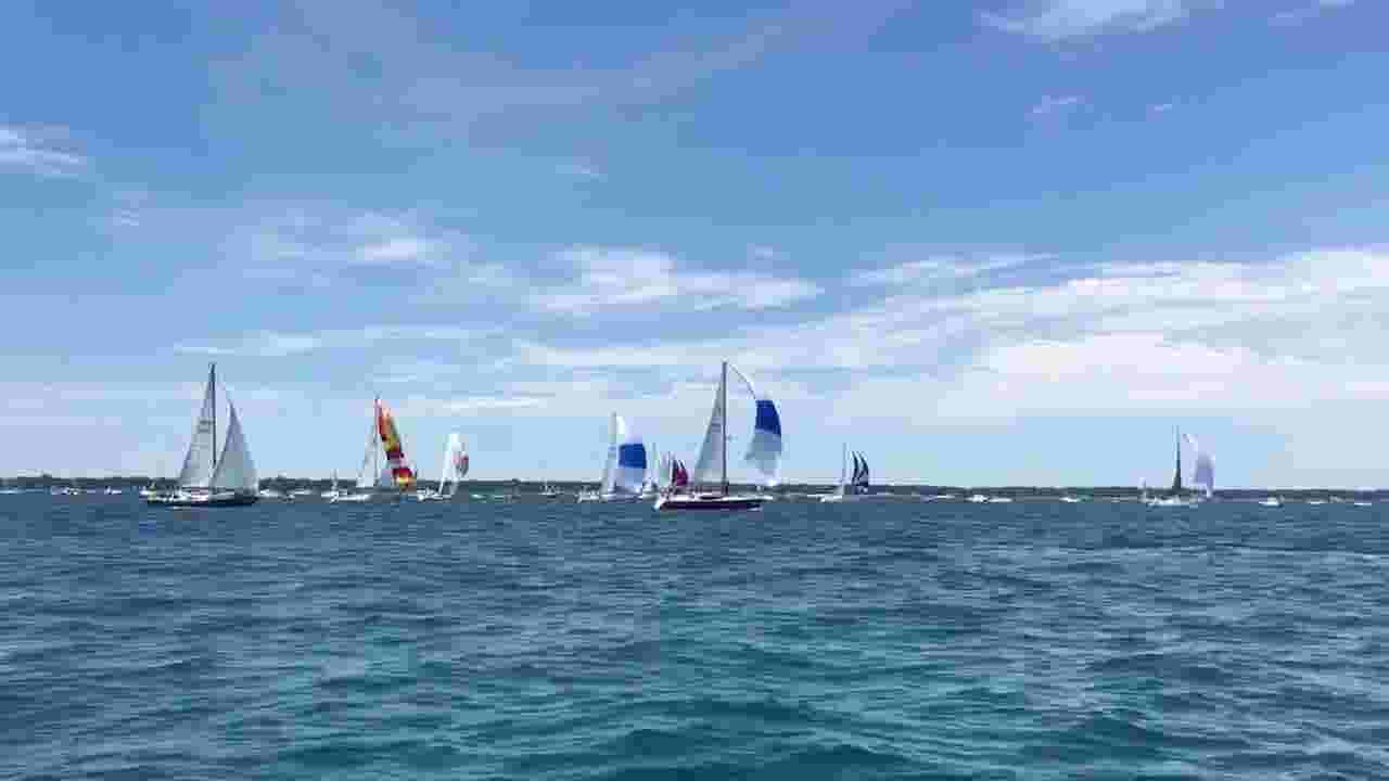 Boat Week Boats sail in the Port HurontoMackinac Island Sailboat Race