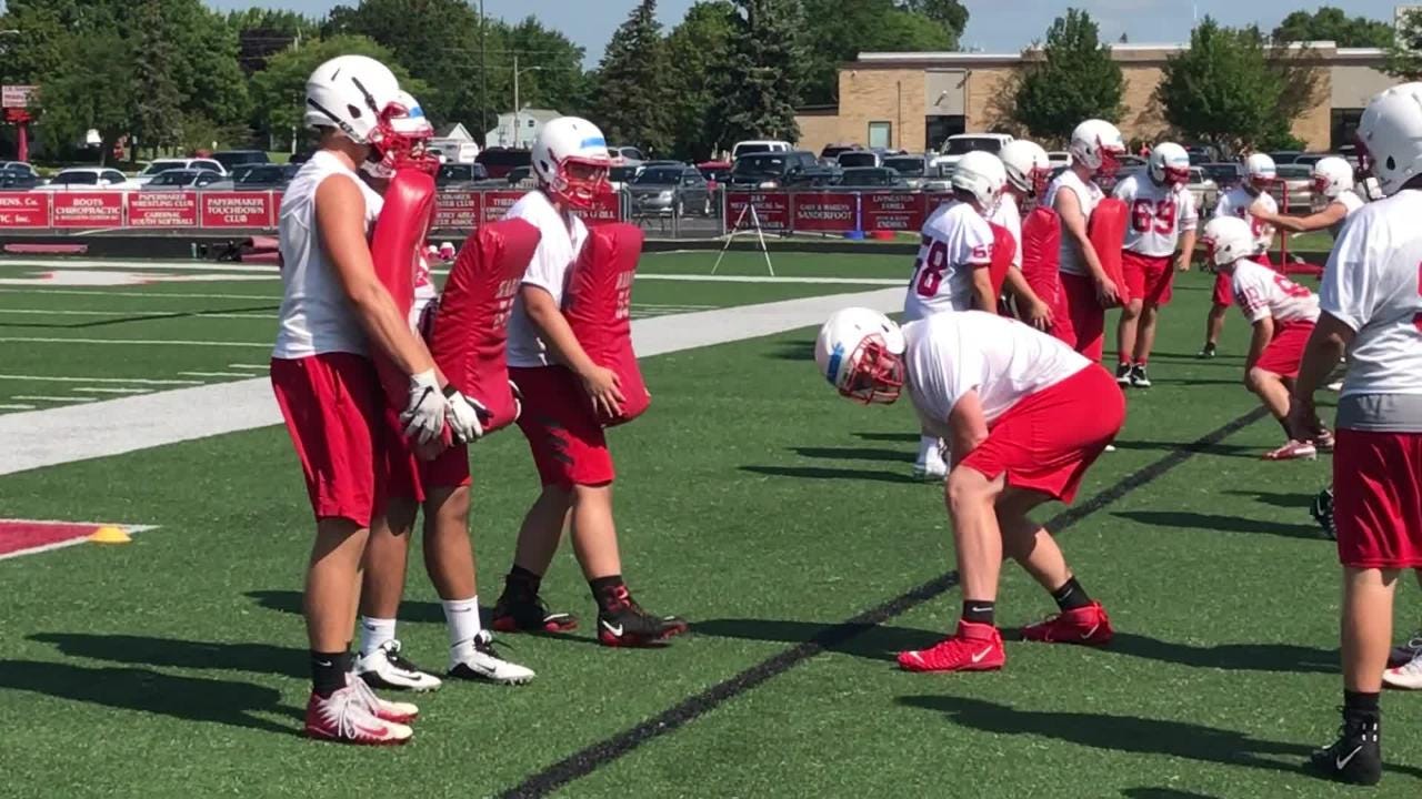 Kimberly football players go through drills on first day of practice
