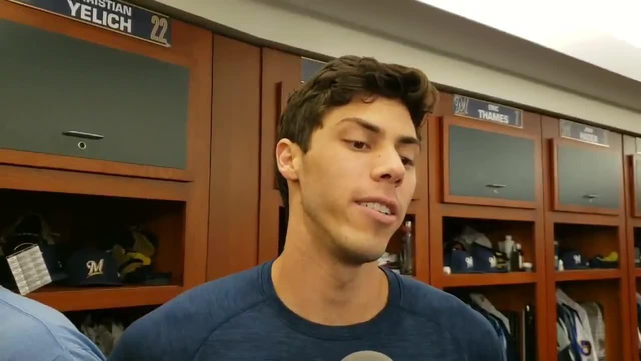 Milwaukee Brewers outfielder Christian Yelich talks about posing nude for T...