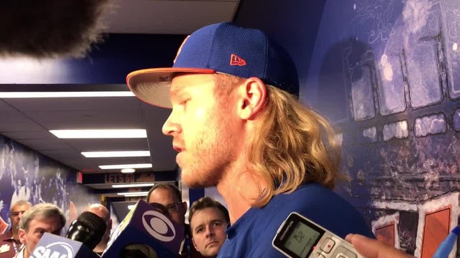 Noah Syndergaard played catch for the second straight day Wednesday